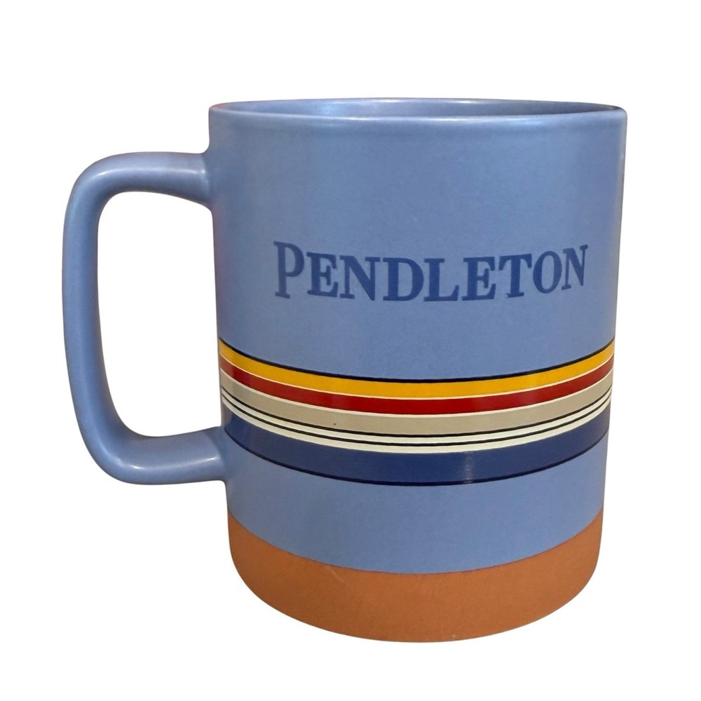 Pendleton National Parks 18oz Coffee Mug Striped Blue Blanket Stoneware Cup